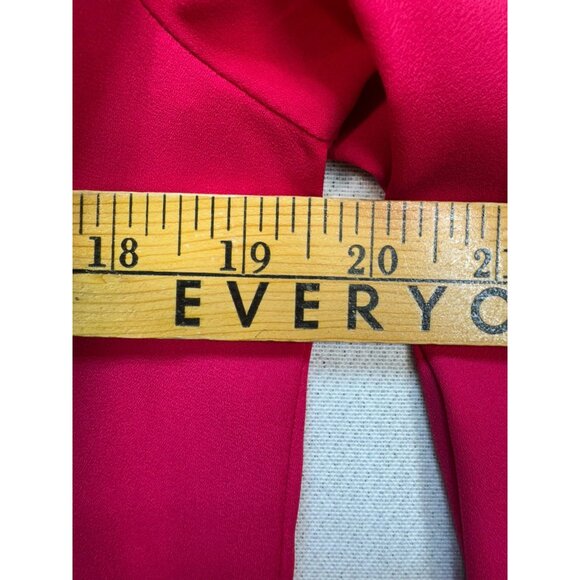 Ann Taylor Shirt Top Button Up Long Sleeve Stretch Polyester Red Women's Size 6 - Picture 8 of 13